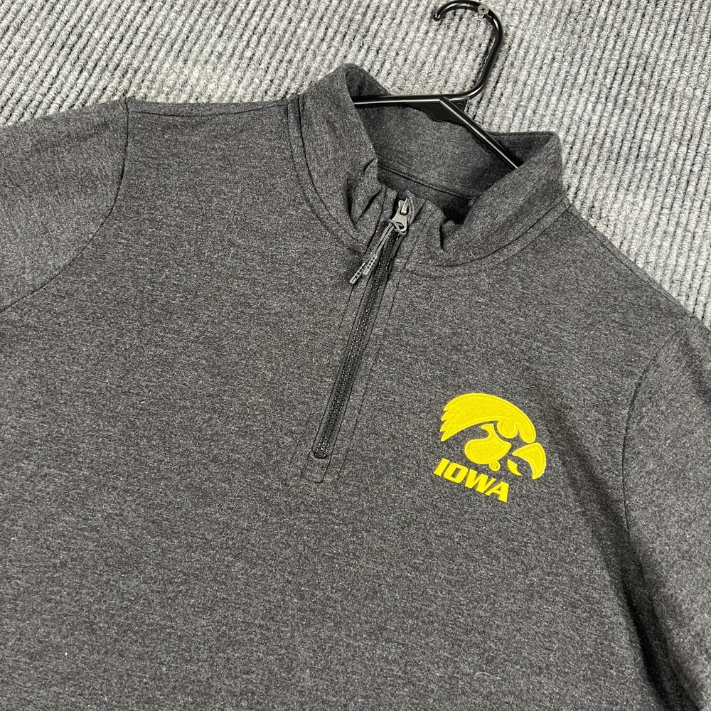Iowa Hawkeyes Pullover Sweatshirt Womens Medium Black Long Sleeve 1/4 Zip
